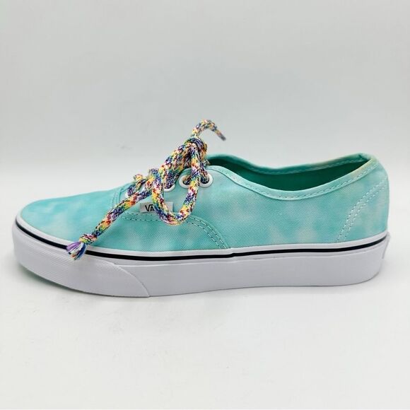 Vans Off the Wall Turquoise Tie Dye‎ Low-Top w/Colorful Laces Women 8 Men 6.5 - Picture 5 of 14